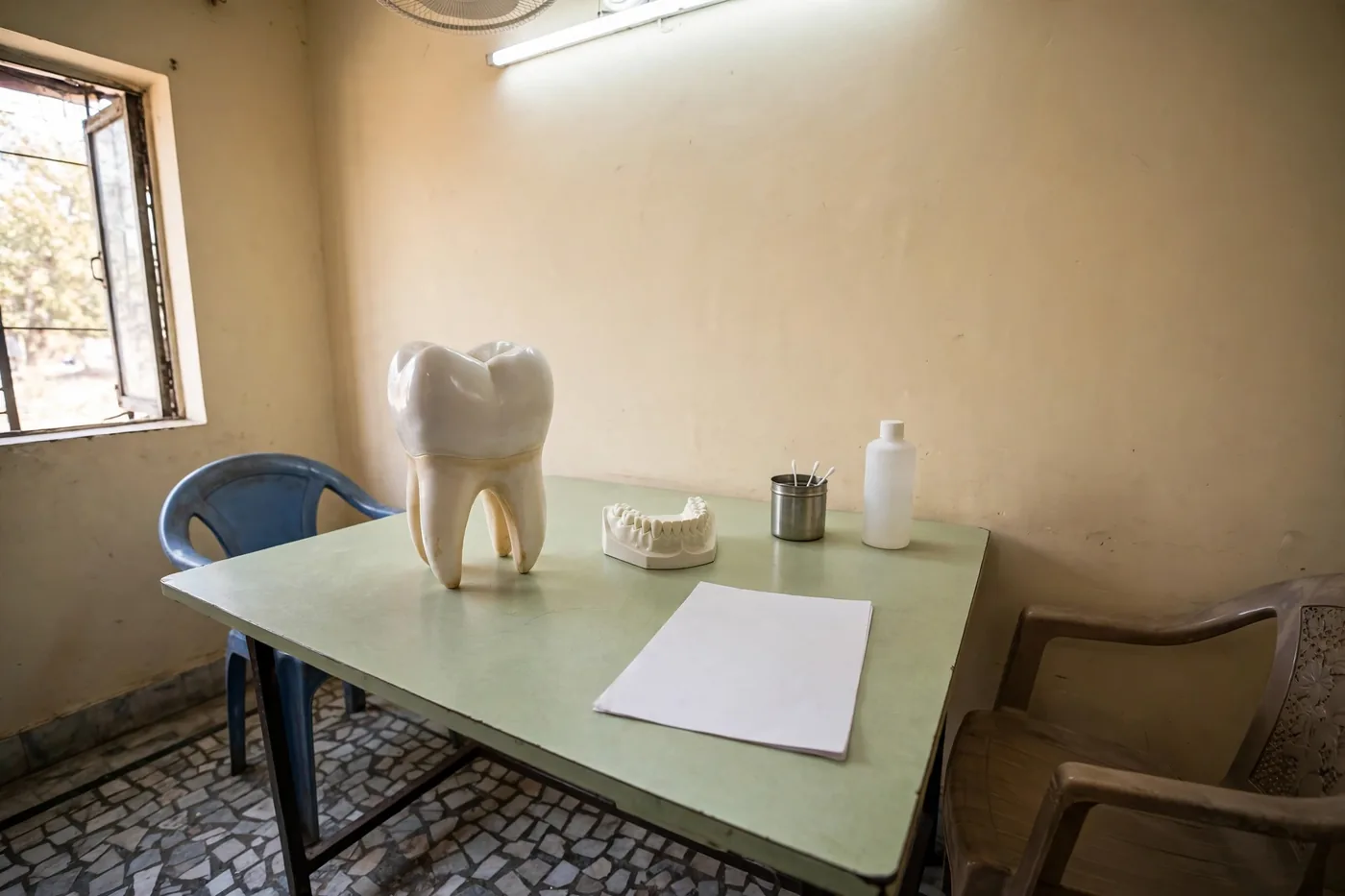 Tooth and jaw models on the consultation desk, used to explain treatment before it begins