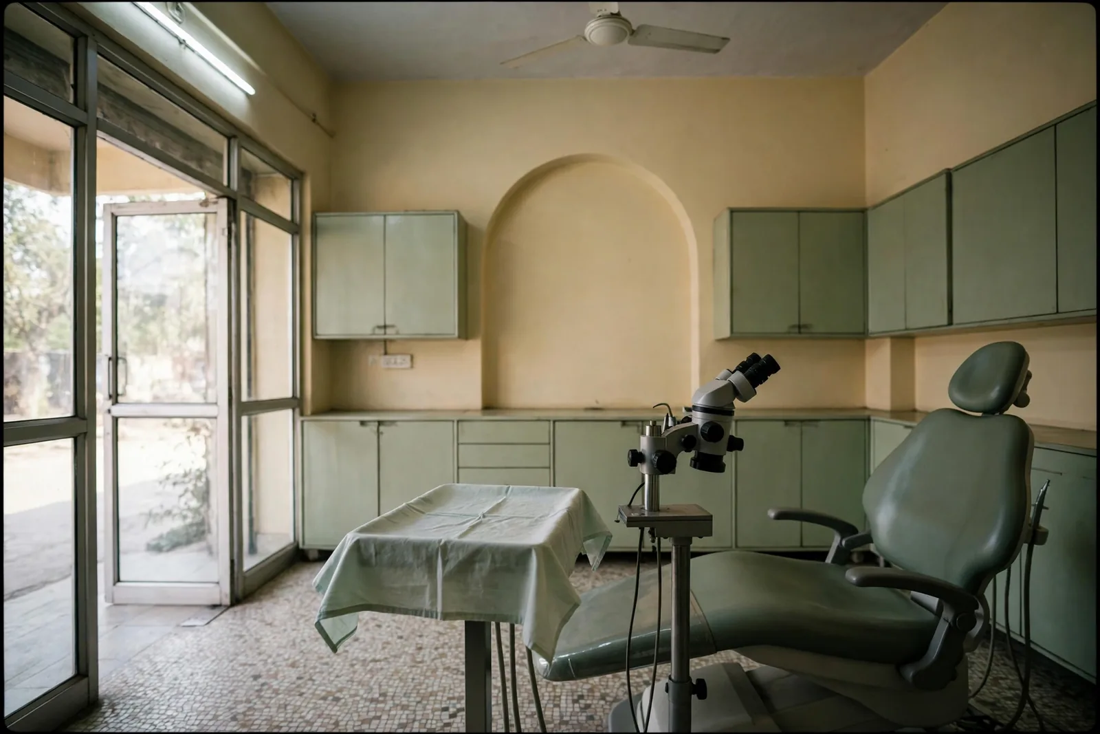 The root canal treatment room at Dentistree, with the dental microscope beside the chair